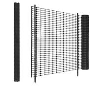 Temporary Fencing Garden Fence 1m x 30m with 30 Pack 115cm Fencing Pins,Heavy Duty Plastic Safety Barrier Mesh Fencing Roll for Chicken Fencing,Agricultural Fencing,Dog Fencing,Black