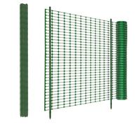 Temporary Fencing Garden Fence 1m x 30m with 30 Pack 115cm Fencing Pins,Heavy Duty Plastic Safety Barrier Mesh Fencing Roll for Chicken Fencing,Agricultural Fencing,Dog Fencing,Green