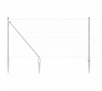 Temporary Fencing Garden Mesh, Chain Link Fence with Posts Silver 1 x 10 m Steel for Balcony Yard Outdoor Garden Decoration