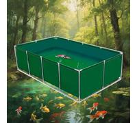 Temporary Fish Holding Tank with Drain Valve, Assembled Aquarium Pool for Turtle Farming, Durable Canvas Construction