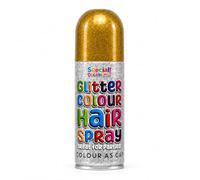 Temporary Glitter Hair Colour Spray 200ml, Washable Hair Dye Aerosol for Parties, Festivals, Fancy Dress & Halloween, Red Blue White Purple Green Gold, Party Style