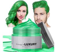Temporary Green Hair Color Wax - Instant Styling Green Hair Dye Mud - Washable Coloured Hair Wax Pomad For Men Women - Ideal For Halloween, Cosplay, Parties,Masquerade,Nightclub (120g)