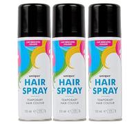 Temporary Hair Color Spray Wash Out Washable Party Fancy Dress Up Accessories Party Halloween Hairspray 133ml (Black HairSpray, 3)
