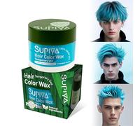 Temporary Hair Color Wax for Kids Women Men,Red Green Blue Purple Hair Dye Colour,DIY Instant Hair Coloring Gel Cream for Cosplay Halloween Children's Day（Ocean #7W）
