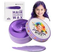 Temporary Hair Color Wax Purple for Kids, Washable Colored Hairstyle Dye Mud, Disposable Instant Styling Violet Pomade for Girls Boys Youth, DIY Coloring Gel Cream for Women Men Cosplay Halloween