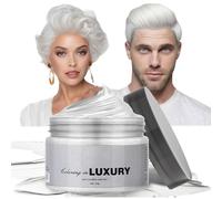 Temporary Hair Color Wax - Washable White Hair Dye - Instant Colored Hairstyle Dye Mud For Women Men - DIY Hair Coloring Gel Cream For Halloween, Cosplay, Parties(120g）