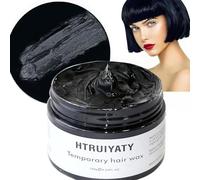 Temporary Hair Colour Wax Black for Men and Women,Natural Hairstyle Hair Dye Wax,Washable Hair Dyeing Hair Spray for Party Cosplay Halloween