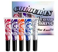 Temporary Hair Dye, 5 Pieces Hair Chalk Kit with Applicator, Quick Colour Cream, Washing Base, Non-Permanent Hair Pigment, Creative Styling for Party Concert, Cosplay, Festival, Carnival, Stage Show