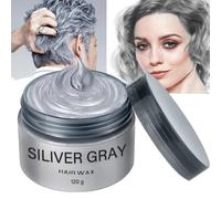 Temporary Hair Wax Colour, Hair Spray Temporary, Grey Hair Wax Hair Style Dye Mud, Grey hair dye, Natural Ingredients Washable Hair Styling Cream for Men Women Coloring Wax 100g /3.52 Oz