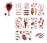 Temporary Halloween - Spooky Scar Stickers Packs, Realistic Zombie Wound Makeup Tattoo | Sweatproof Eyeball Scab, Fake Stitch Face Stickers for Costume Makeup, Party Looks, Pranks