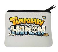 Temporary Human Life Concept Design Neoprene Coin Purse Pouch 10x11cm White