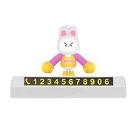 Temporary Parking, Illuminated Ornament for the Dashboard, Phone Number Holder Rabbit Design - for Car Interior, SUV and Truck