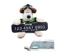 Temporary Parking Sign Car Parking Registration Car Card with Plush Dog for Parking - Dog Parking Sign