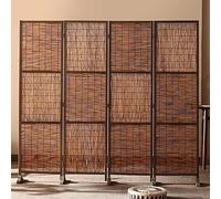 Temporary Privacy Screen Room Divider with Base, Wooden Frame, Ideal for Hotels and Offices, Natural Style Home Decor, 180x150CM