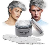 Temporary Silver Gray Hair Color Wax 120g, Instant Hairstyle Cream Dye, Disposable Coloring Mud for Men Women Youth, Grey Natural Styling Pomades for Party Cosplay DIY Halloween