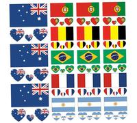 Temporary Tattoo, 18pcs Temporary Tattoos, 6 Country Flags 2.36" Waterproof Football Match Stickers (Set 2), Long Lasting Tattoos, Country Stickers