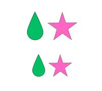 Temporary Tattoo For His oka Face, Pink Star and Green Teardrop Design, 2 Pack, HXH Anime Costume And Cosplay Accessories, Last Up To 3 Days
