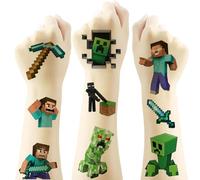 Temporary Tattoo for Kids, 20 Sheets Mine_craft Temporary Tattoo Body Art Tattoo Stickers,Goody Bag Stuffers Party Bag Fillers (2x2 Inch) …