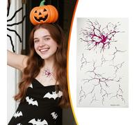 Temporary Tattoo,Halloween Temporary Tattoos,Temporarys Blood Vessel Tattoo Stickers Scar Fake Bloody Stitch Scab Body Carnival Masquerade Prank Makeup Props DIY Art Painting for Adults Kids (E)