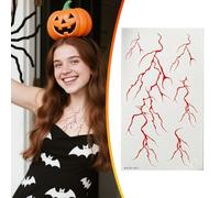 Temporary Tattoo,Halloween Temporary Tattoos,Temporarys Blood Vessel Tattoo Stickers Scar Fake Bloody Stitch Scab Body Carnival Masquerade Prank Makeup Props DIY Art Painting for Adults Kids (A)