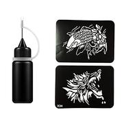 Temporary Tattoo Kit Semi Permanent Tattoo Gel Permanent Tattoo Black Freehand Ink Fake Freckles Body Art Makeup Temp Tattoos for Women Kids Men (X34)