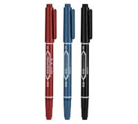 Temporary Tattoo Markers for Skin,3Pcs Tattoo Stencils for Kids and Adults,Fine Point Body Ink Pen Double Head Tattoo Marker Pen Easy to Color/Black+Red+Blue