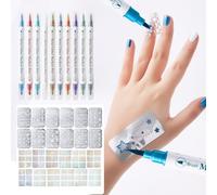 Temporary Tattoo Pens for Skin, 10 Dual-End Tattoo Pens Body Markers with Bold and Fine Lines, 160 Tattoo Stencils and 72 Glitter Nail Stickers, Body Make-Up Set, Skin Safe