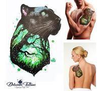 Temporary Tattoo, Realistic, Transfer, Sticker, Black Panther, Rainforest, 3D, Glow, Arm, Black, Mens, Womens, Kids