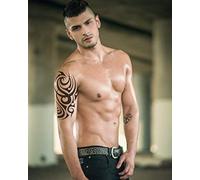 Temporary Tattoo, Realistic, Transfer, Sticker, Tribal, Black, Shoulder, Arm, Waterproof, Mens, Womens, Kids