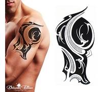 Temporary Tattoo, Realistic, Transfer, Sticker, Tribal Dragon Claws, Black, Shoulder, Arm, Waterproof, Mens, Womens, Kids