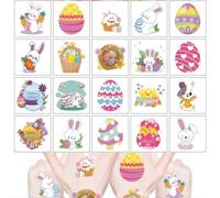 Temporary Tattoo Set, 20 Sheets of Funny Easter Bunny Cartoon Tattoos, Waterproof Fake Tattoo Stickers for Teens and Adults, Quirky Novelty Gift for Party Bag Fillers