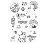 Temporary Tattoo Set By Tatsy, The Hippie Set, For Women and Men, Original, Unique Design, Cover Up, Modern, Simple, Hipster, Hippie, Festival, Party, Minimalistic, Waterproof, Snake, Dragonfly