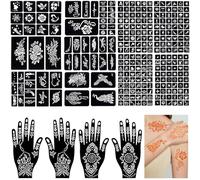 Temporary Tattoo Stencil Kit, 14 Sheets Body Art Templates for Women, Girls, Teens, and Kids(B)