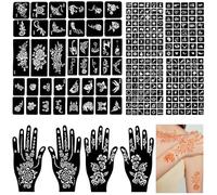 Temporary Tattoo Stencil Kit, 14 Sheets Body Art Templates for Women, Girls, Teens, and Kids(C)