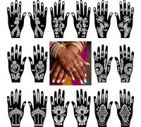 Temporary Tattoo Stencils Set for Women Finger Hands Body Painting 16 Pieces DIY Air Brush Temporary Tattoo Stencils for Girls