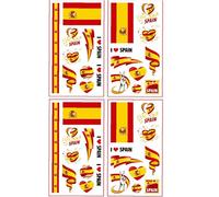 Temporary Tattoo Sticker Spain Flag Tattoo Sticker Football Party Favors for Kids Birthday Party and Festival