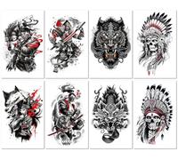 Temporary Tattoo Stickers Featuring Lions, Chinese Dragons, And Butterflies; Waterproof And Sweatproof. 120 * 190mm A013