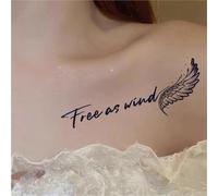Temporary Tattoo Stickers With Letters And Feathers, Waterproof And Long-lasting Semi-permanent For Women, Lasting 2 Weeks, Fake Tattoos
