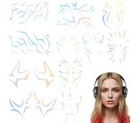 Temporary Tattoos, 12 PCS Purple Demon Hunter Anime Cosplay Stickers,Halloween Face Tattoos Fancy Dress Props for Kids & Adults,Girls Boys Tattoo Stickers Fake Tattoos for Parties (Combination 3)
