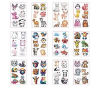 Temporary Tattoos,12 Sheets Mermaid Animal Dinosaur Cartoon Tattoo Stickers, Waterproof Cartoon Fake Tattoo Stickers Set for Boys Girls Birthday Gift Party Bag Filler