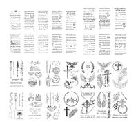 Temporary Tattoos,40 Sheets Waterproof Black Tiny Tattoo Sticker,Realistic Fine Line Temporary Tattoos,Semi Permanent Transfer, Realistic Removable Body Art Words Tattoo Stickers