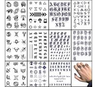 Temporary Tattoos Adult 11 Sheets Semi Permanent Tattoo Kit Finger Tattoos for Women and Man 2 Weeks Long-lasting Temporary Tattoos Stickers 100% Plant-Based Ink