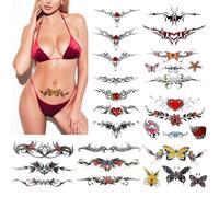 Temporary Tattoos Adult, 8 Sheets Fun Tatuajes Temporales Para Mujeres Colorful Fake Tattoo for Adults Female Women Girls Halloween Costume