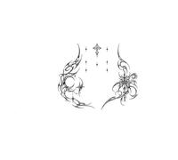 Temporary Tattoos Fake Tattoo Asymmetric Moonlight Cross Stickers Semi Permanent Tattoo