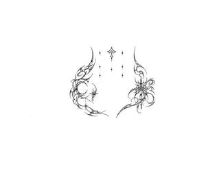 Temporary Tattoos Fake Tattoo Asymmetric Moonlight Cross Stickers Semi Permanent Tattoo