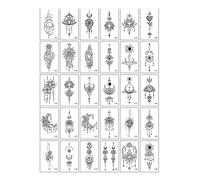 Temporary Tattoos for Adults & Kids, 30 Sheets 3D Realistic Outer Space Stars Moon Sun Flowers Fake Tattoo Stickers, Waterproof Long Lasting Temporary Tattoos for Finger Neck Body Stickers