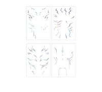Temporary Tattoos for Cosplay, Artificial Laser Tattoos Stickers, Devil Hunters Costume Props Accessories, Waterproof Long Lasting Easy to Use Body Art, Skin-Friendly & Easy to Apply (4pcs-A)