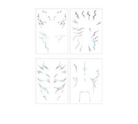 Temporary Tattoos for Cosplay-Artificial Tattoos Rumi Kpop Devil Hunters Costume Props Waterproof Long Lasting Easy to Use Realistic Body Art (Laser 4pcs A)