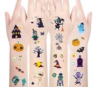 Temporary Tattoos for Kids - 10 Sheet Trick or Treat Tattoos for Boys & Girls - Halloween Goodie Bag Fillers & Party Favors