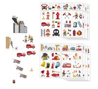 Temporary Tattoos for Kids, 10 Sheets Firefighter FakeTattoos for Boys Girls, Birthday Party Teaching Supplies Bag Filler, Safe Waterproof, Easy to Remove, Fire Truk Engine Rescue Tattoo Stickes